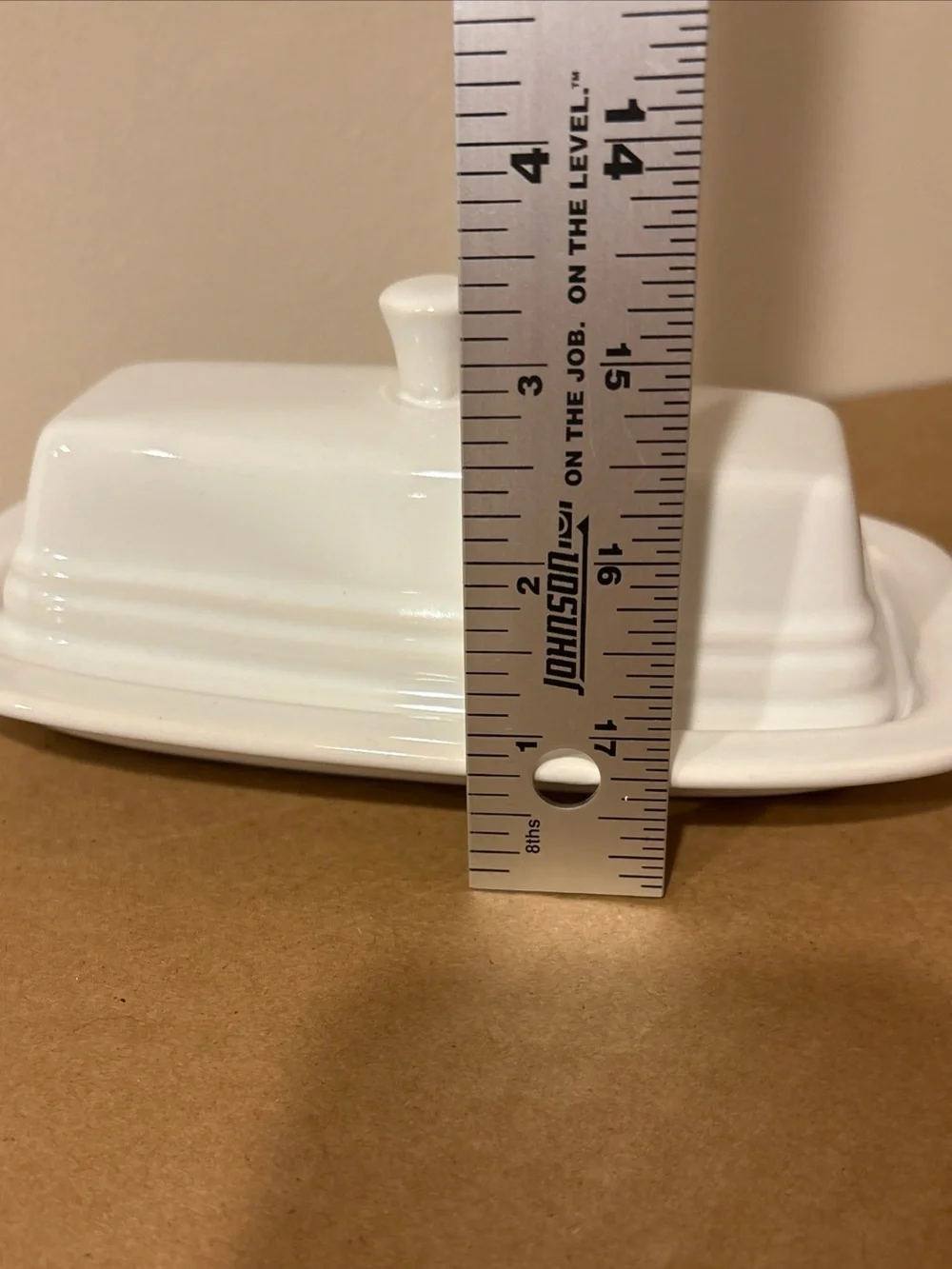 FIESTA White Ceramic Covered Butter Dish with Knob Top FIESTAWARE Retired HTF